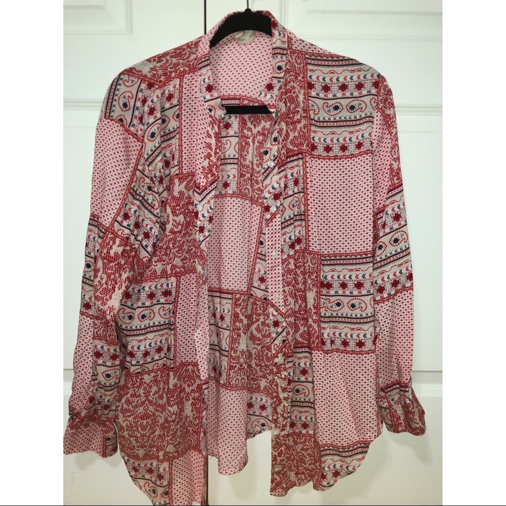 Float Red Patterned Blouse/Flannel